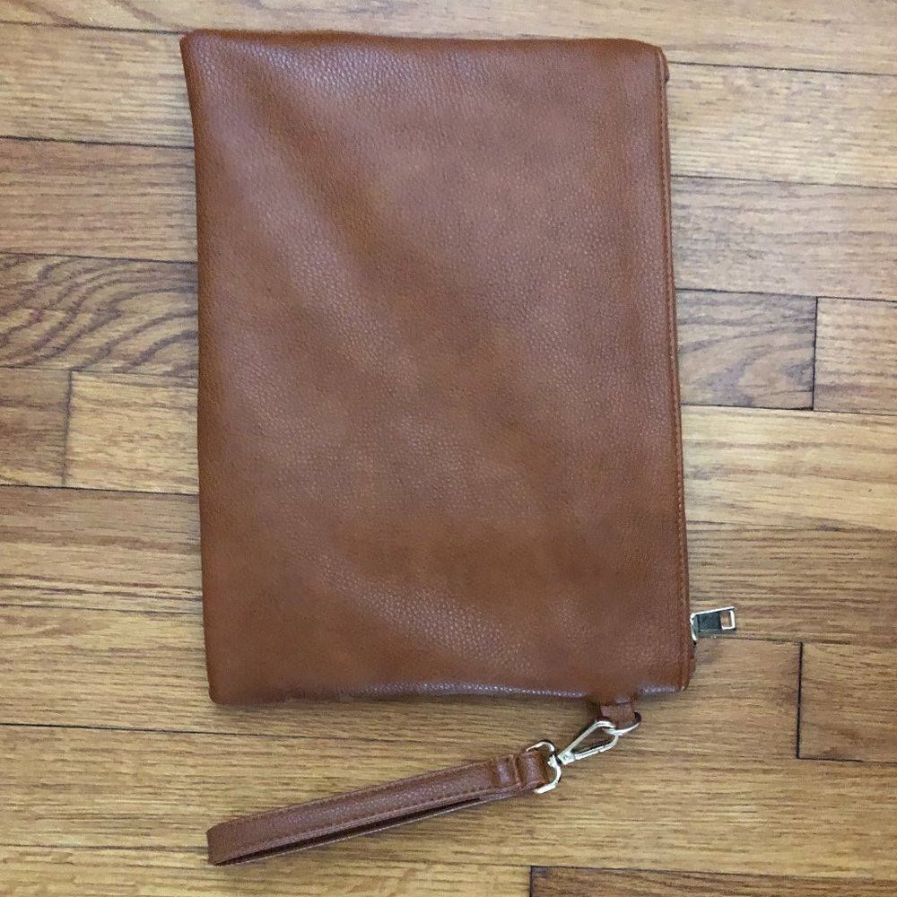 Faux Leather Oversize Clutch